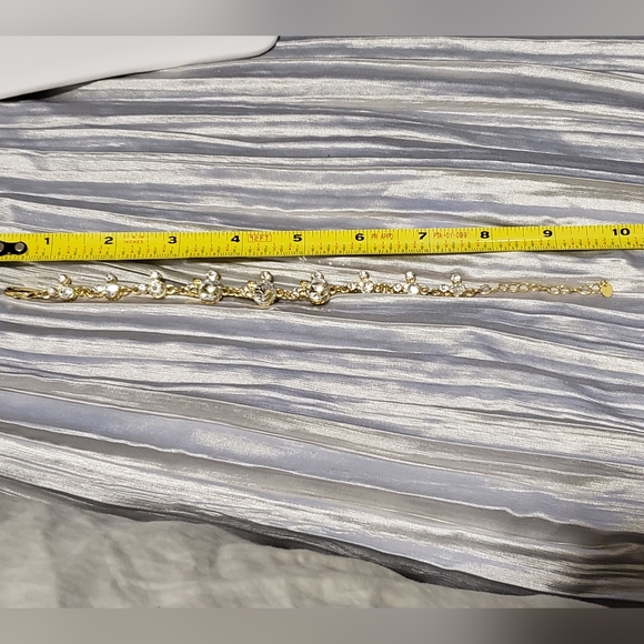 New Gorgeous Minnie Mouse Style Blinged Out Gold & Rhinestone Bracelet - Picture 5 of 5